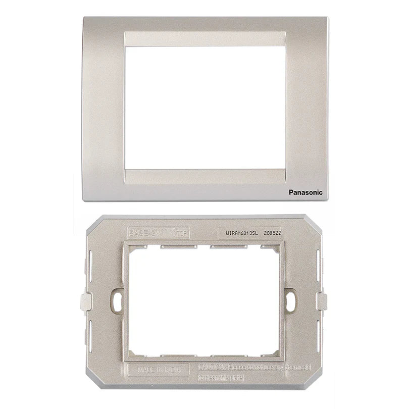 3M plate with mounting frame silver Roma Panasonic