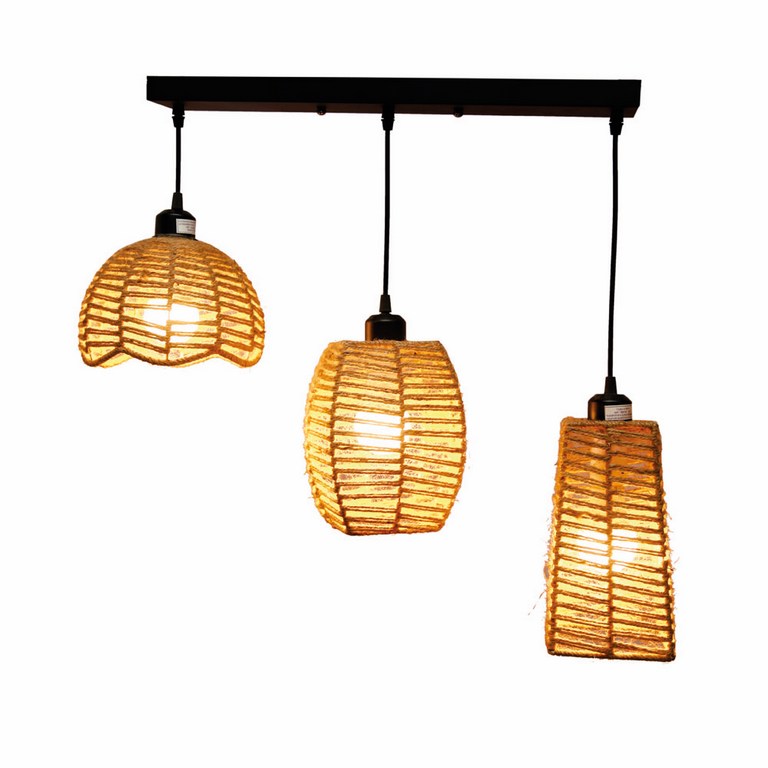 Simple Beige Pendant Strings - 3 Lamps