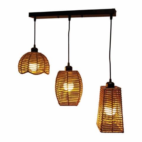 Simple Brown Pendant Strings - 3 Lamps