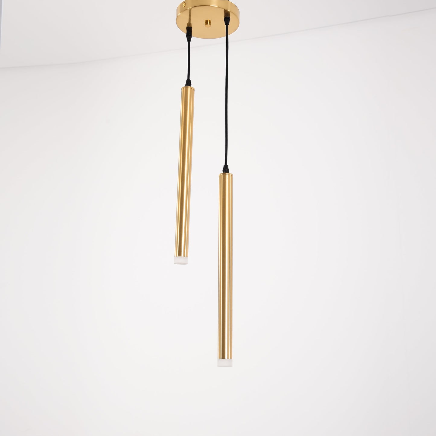 Modern golden double tube pendant