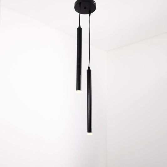 Modern black double tube hanging