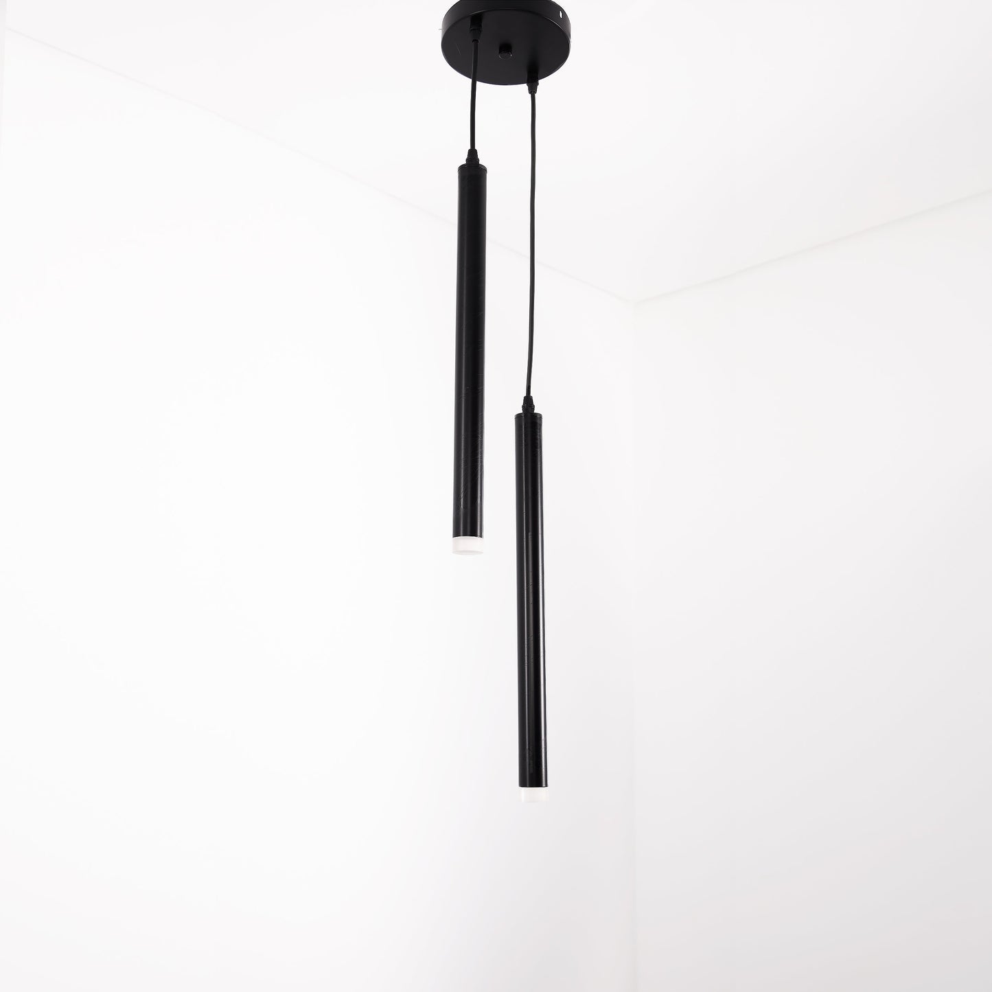 Modern black double tube hanging