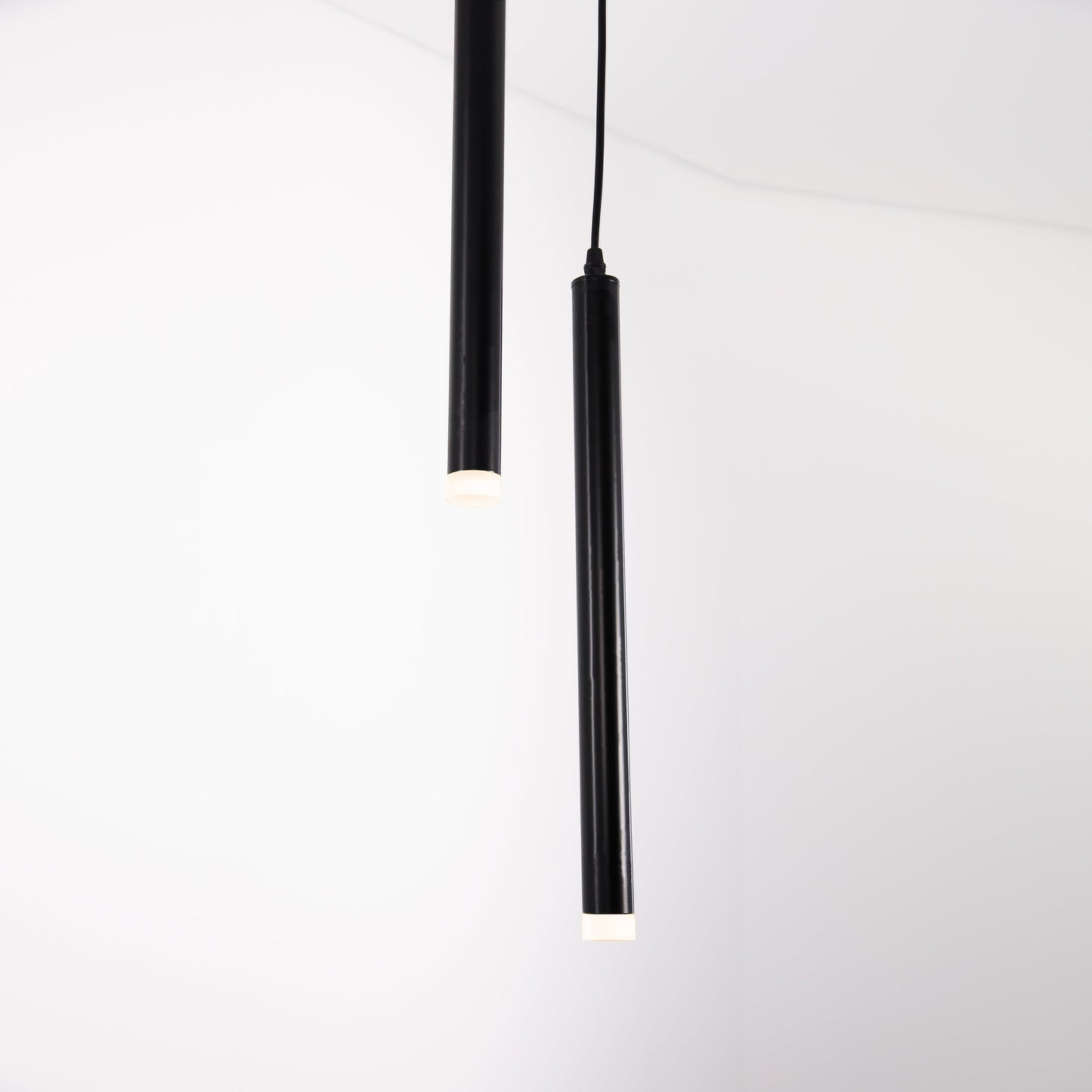 Modern black double tube hanging