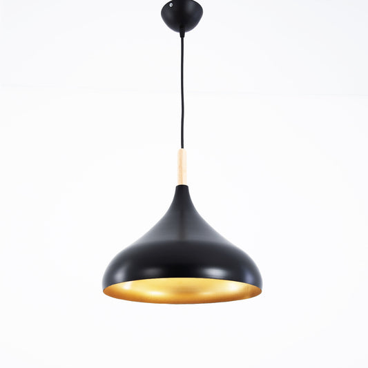 Black Curved Pendant 1 Lamp