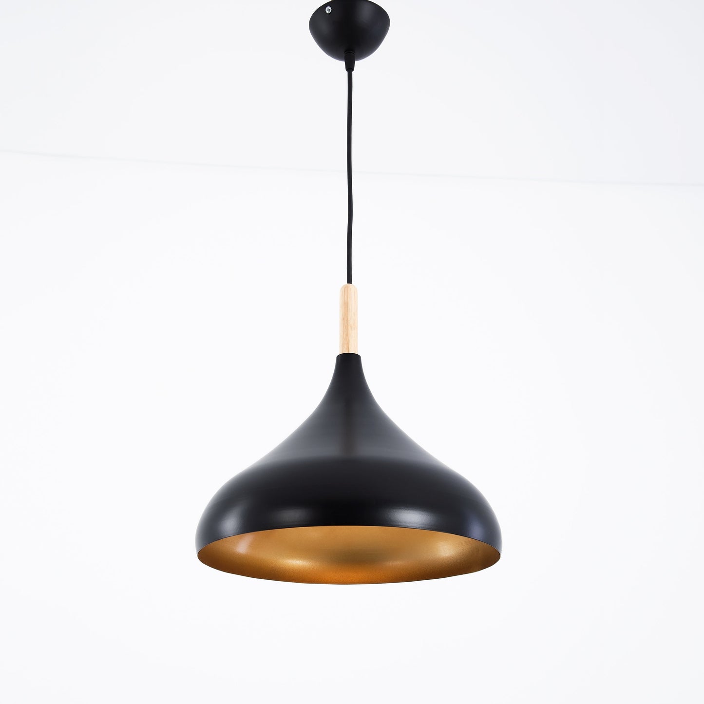 Black Curved Pendant 1 Lamp