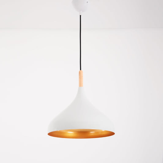 White Curved Pendant 1- Lamp