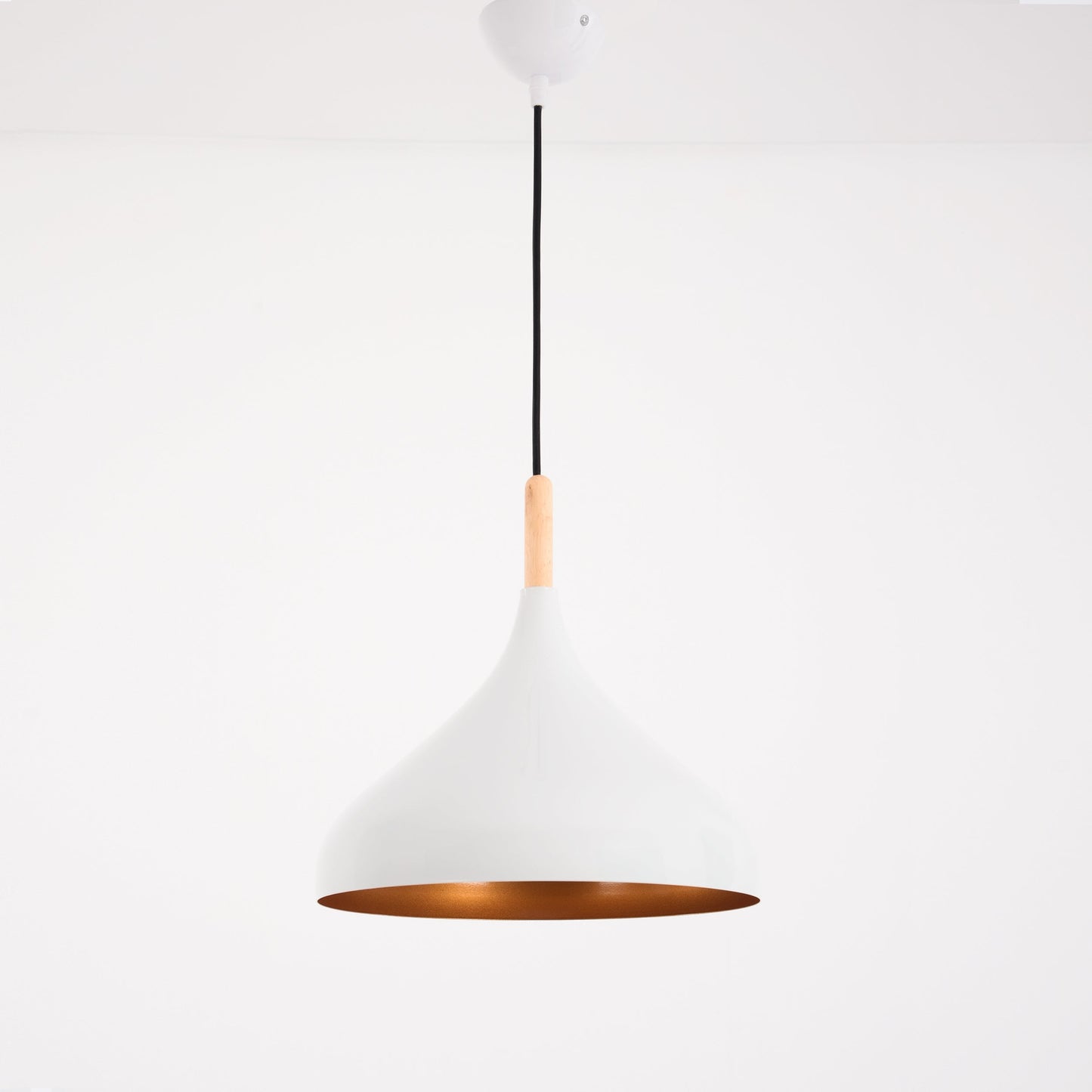 White Curved Pendant 1- Lamp