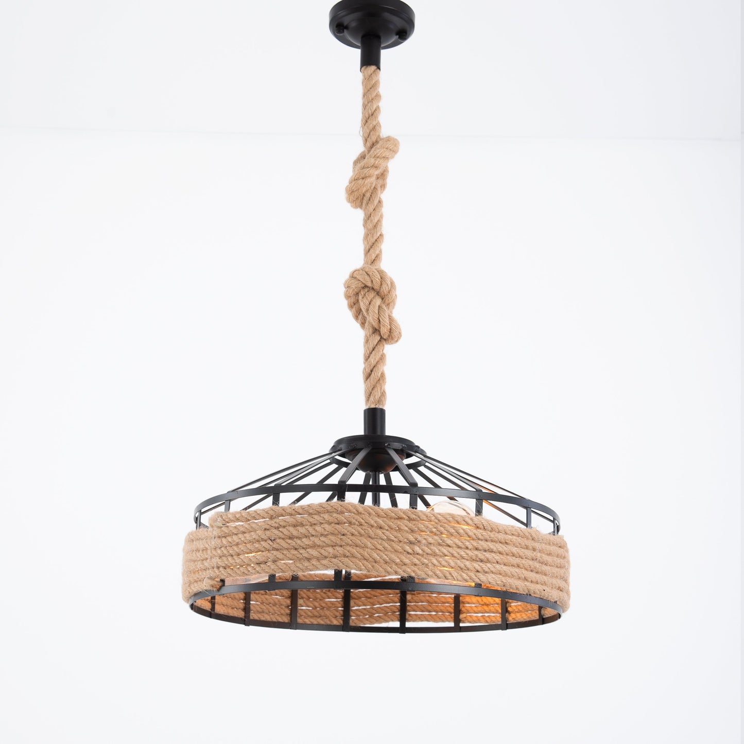 Double Knots Roped Metal Pendant Light