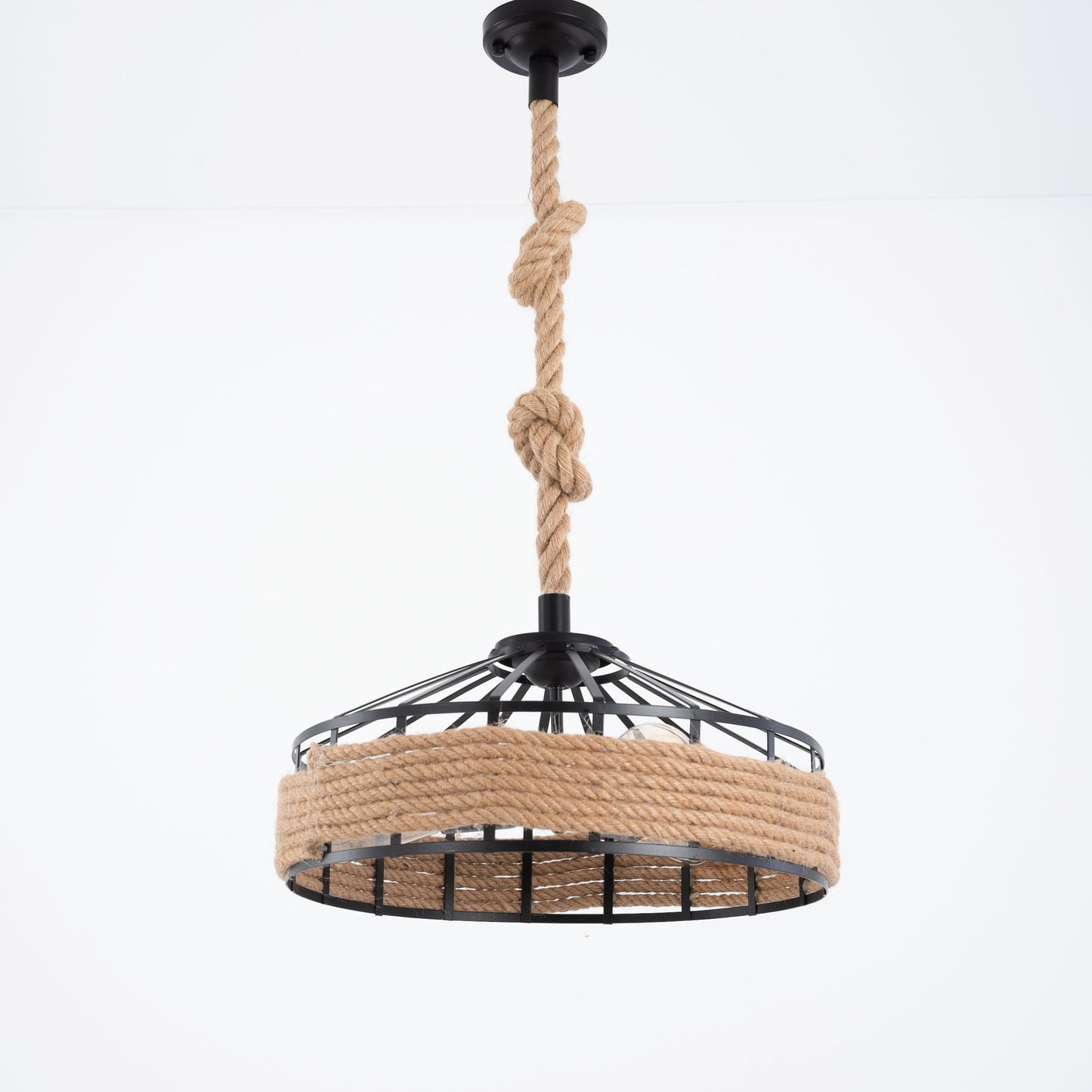 Double Knots Roped Metal Pendant Light