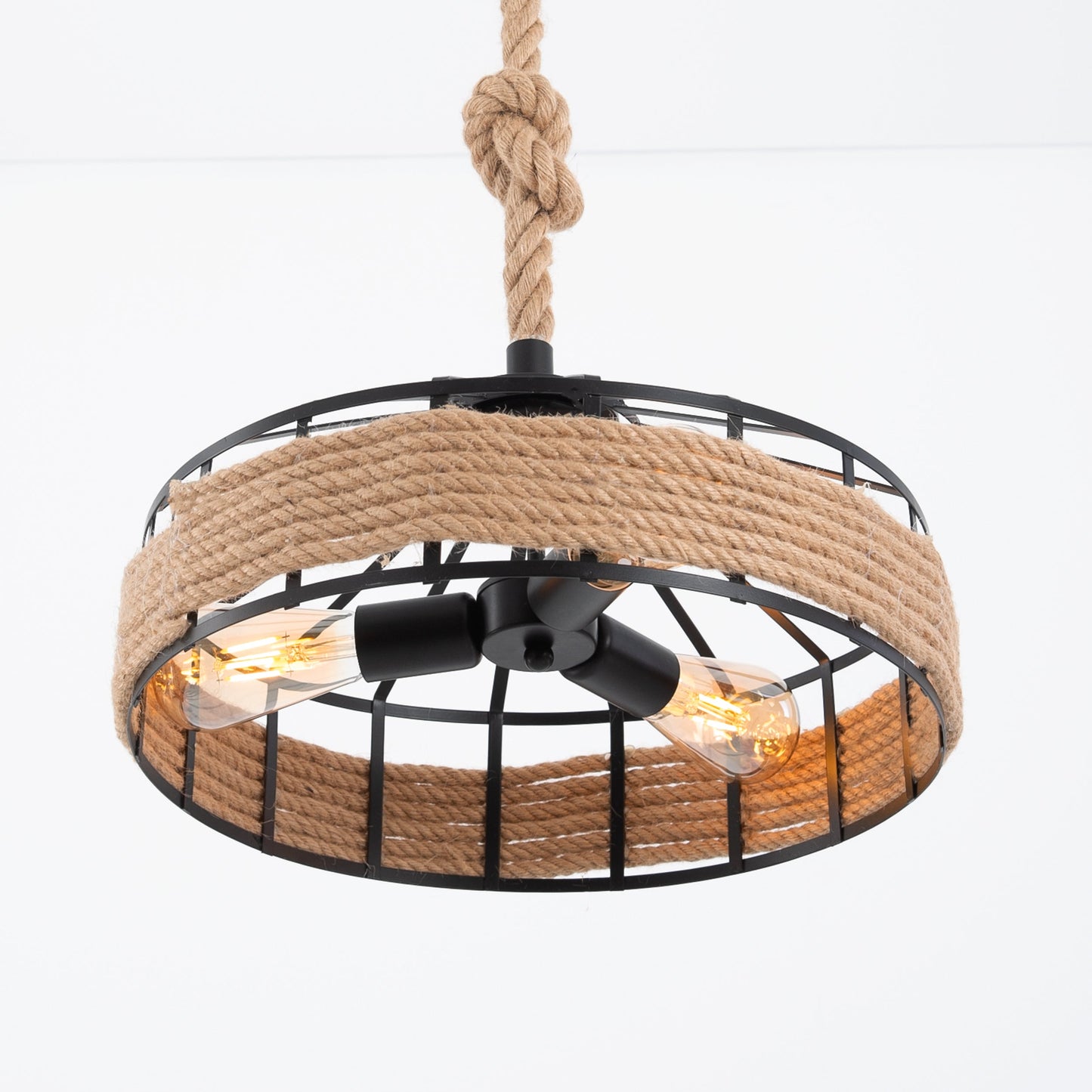 Double Knots Roped Metal Pendant Light