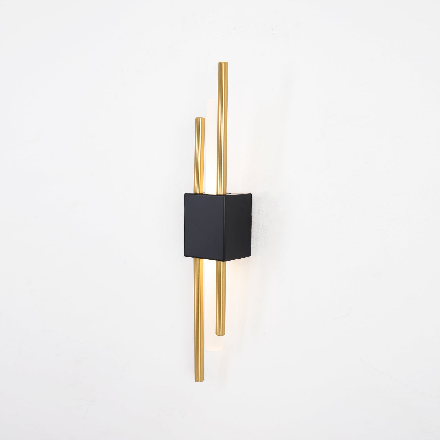 Double Lens Square Gold&Black wall lamp