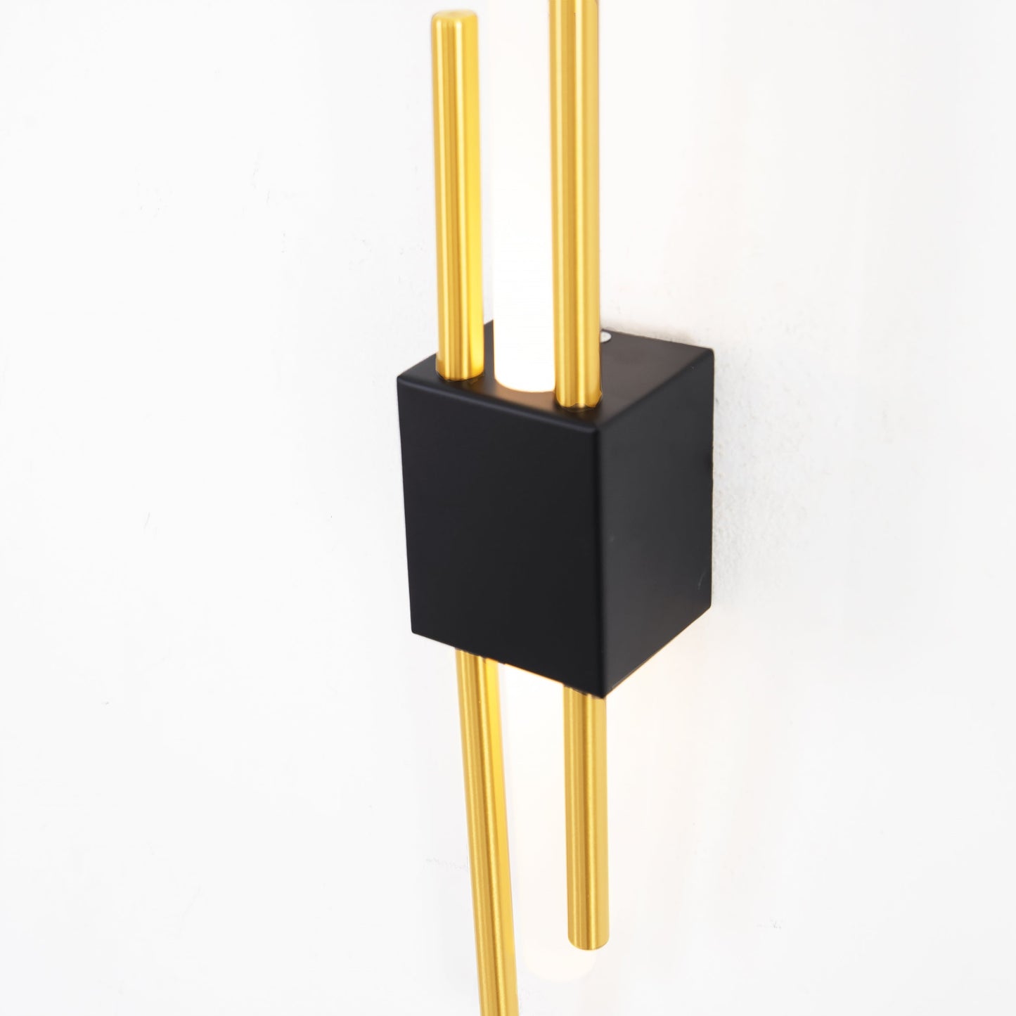 Double Lens Square Gold&Black wall lamp