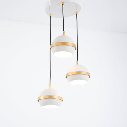 Modern white triple cork pendant