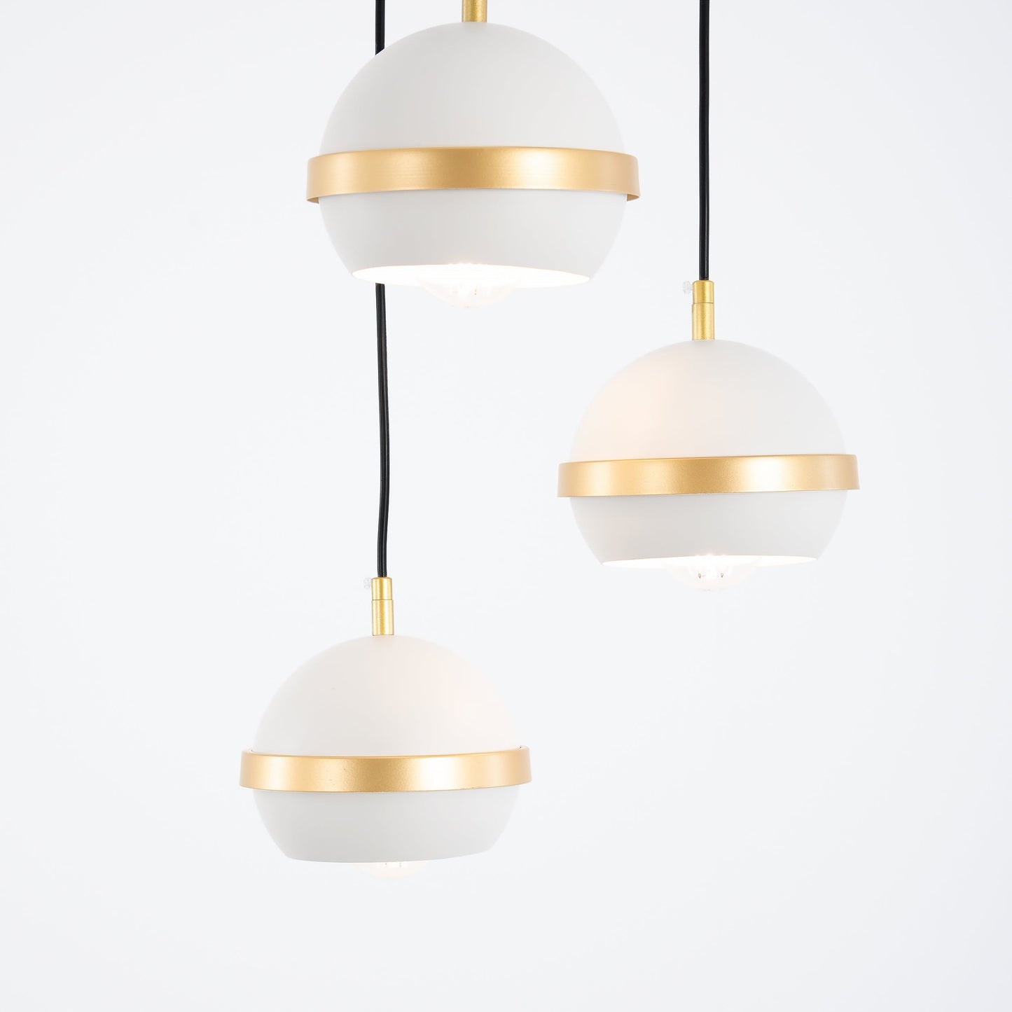 Modern white triple cork pendant