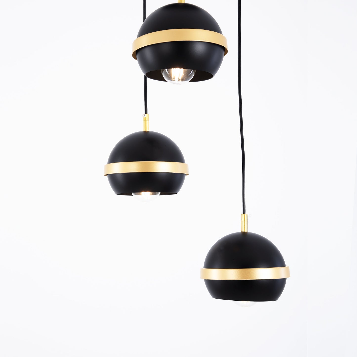 Modern black triple cork pendant