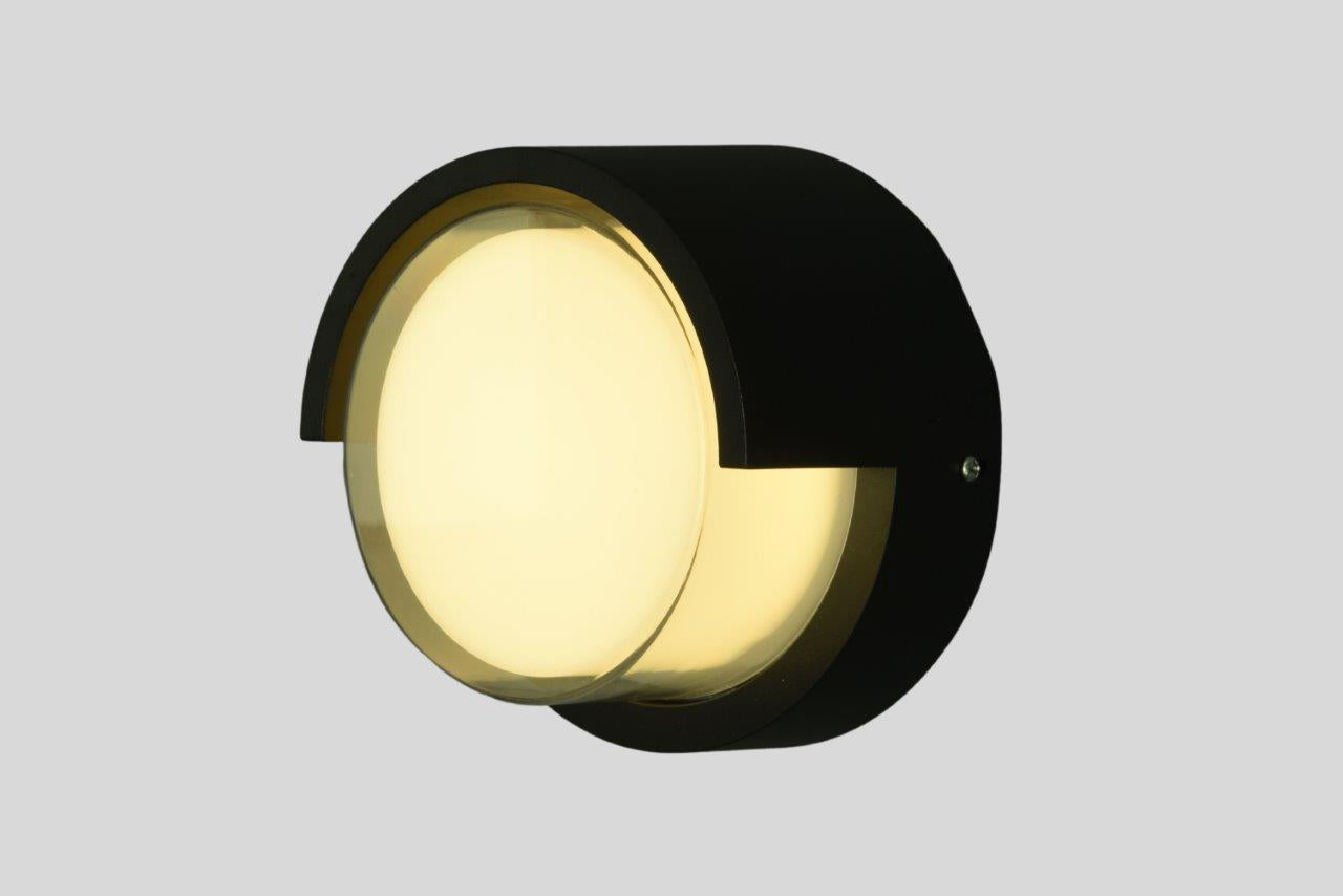 Halo Modern Black Outdoor Wall Light