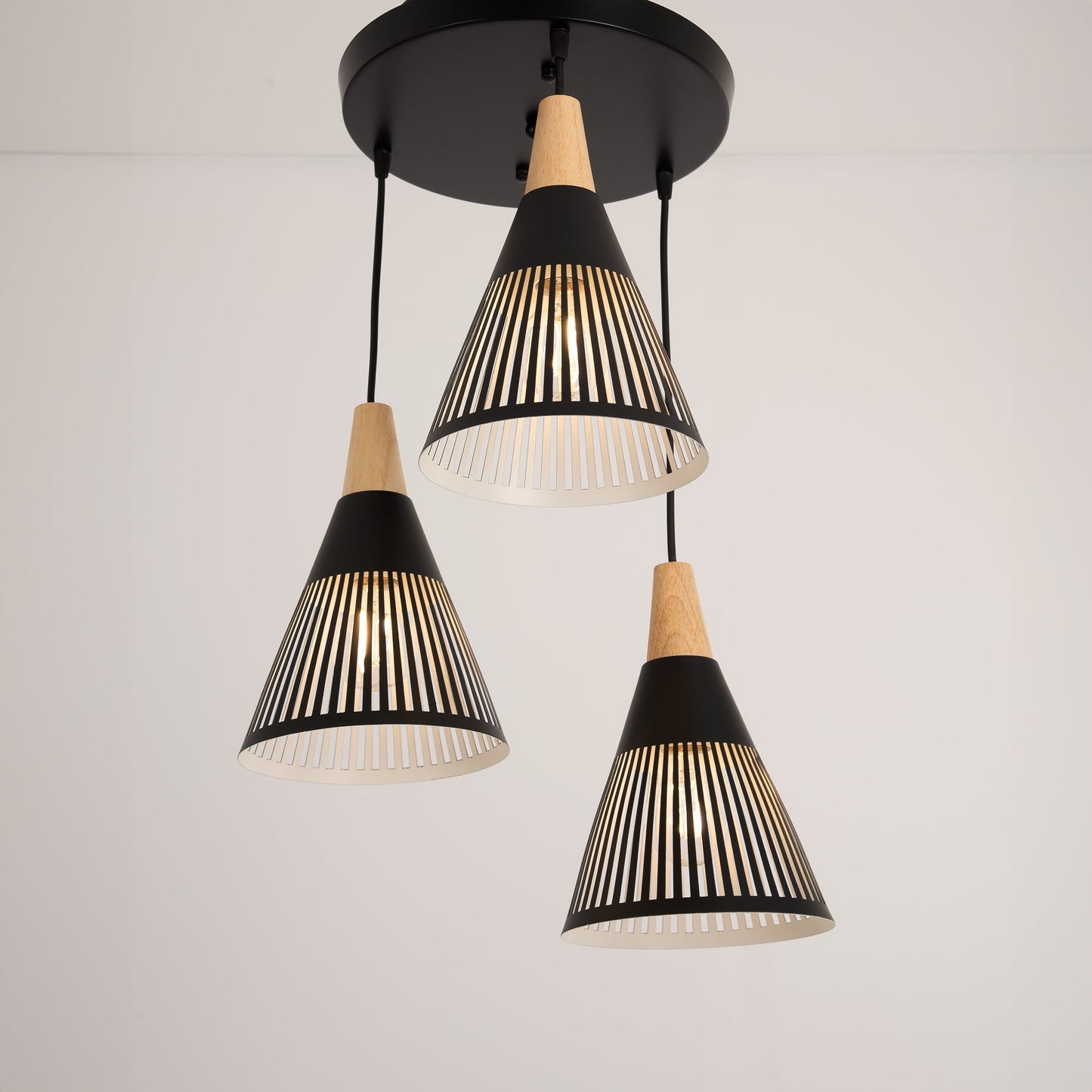 Black Cones Pendant 3 Lamps