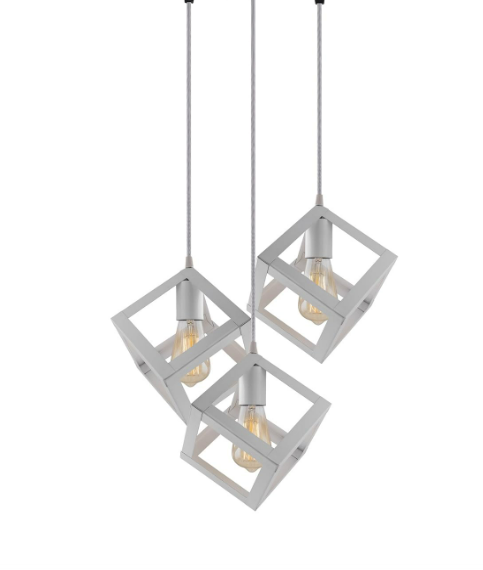 Cubic White Pendant (3 Lamps)