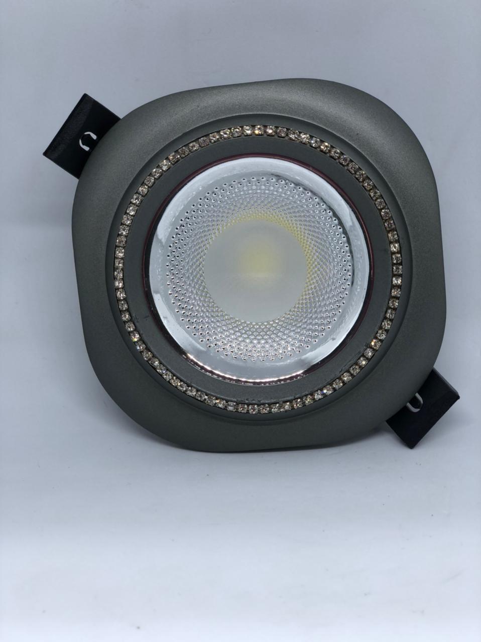 5 Watt Grey Jeweled Spotlight - warm light