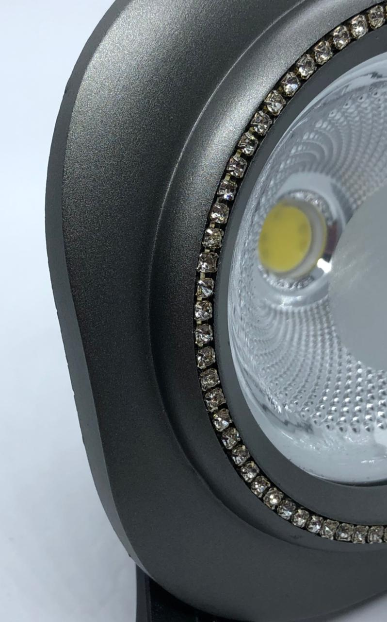 5 Watt Grey Jeweled Spotlight - warm light