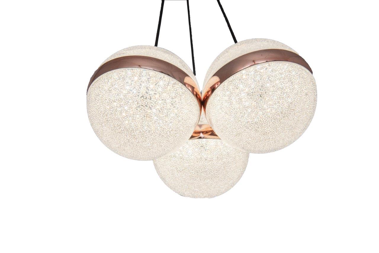 Modern Rosegold LED 3-Balls - 45 Watt