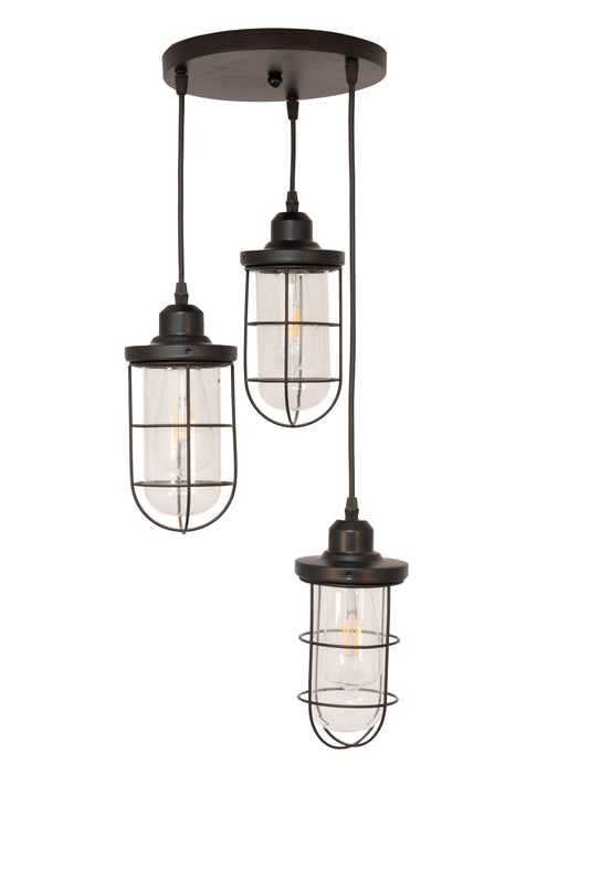 Black Torch Pendant 3 Lamps