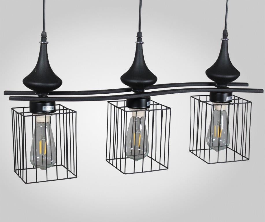 Metalic Black Frames Pendant (3 Lamps)