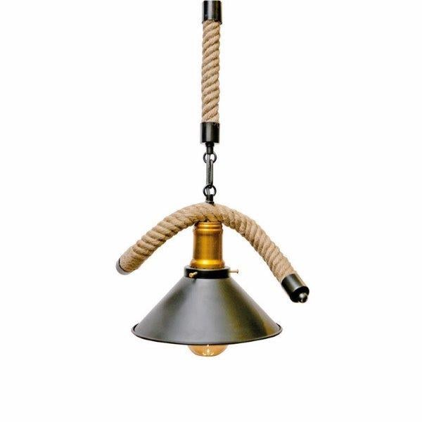 Hemp Rope Black 1 Lamp