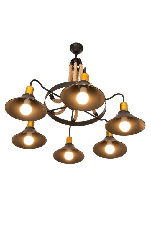 Wheels Rope Chandelier 6 Lamps