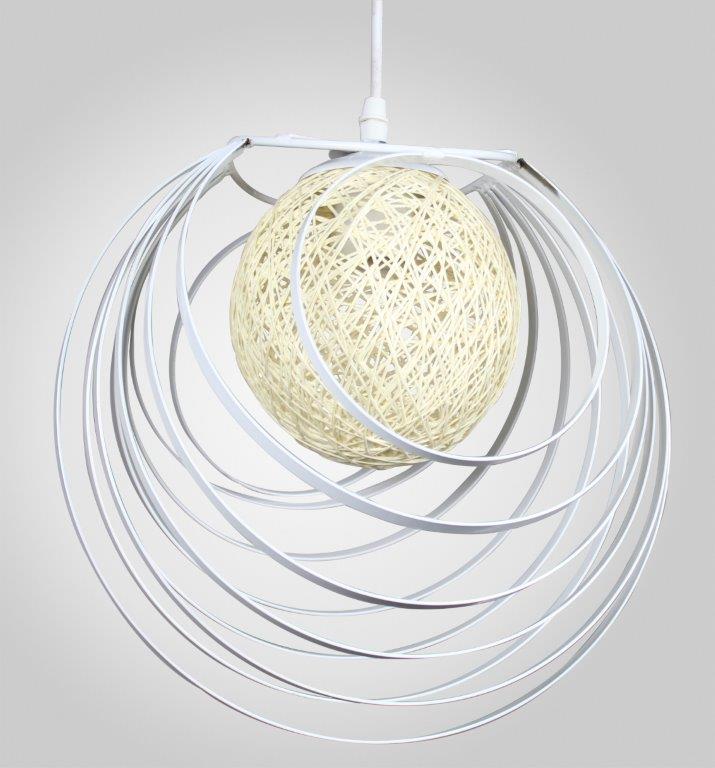 Metal Arcs White Strings Ball - 1 Lamp