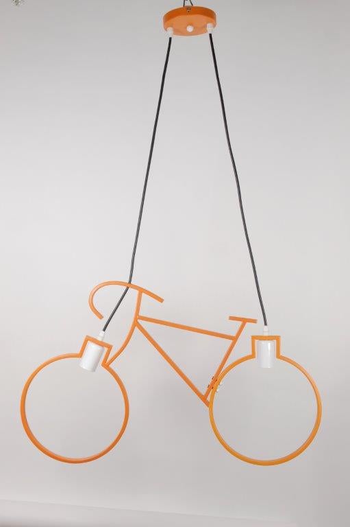 Orange Bicycle Child  Pendant 2 Lamps