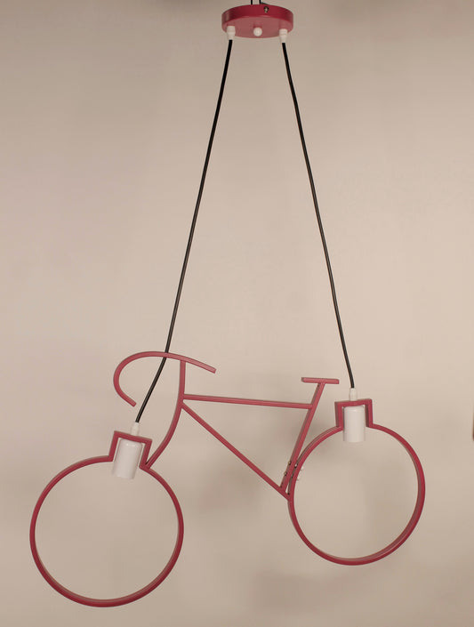 Purple Bicycle Child  Pendant 2 Lamps