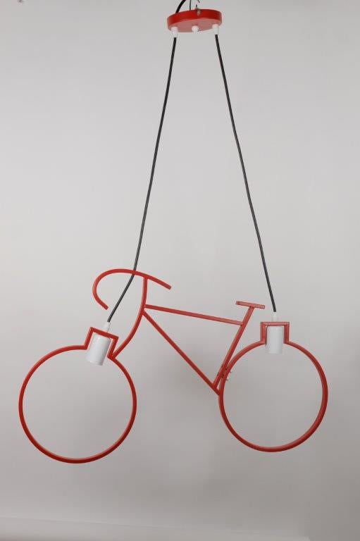 Red Bicycle Child  Pendant 2 Lamps