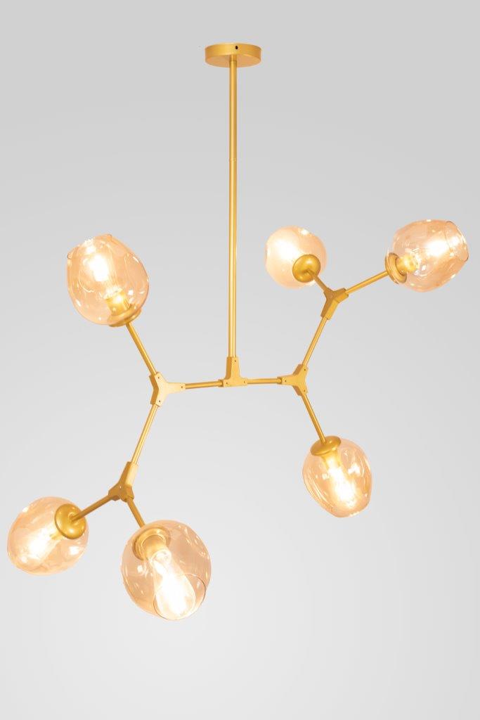 Golden Honeycomb Pendant 6 Lamps