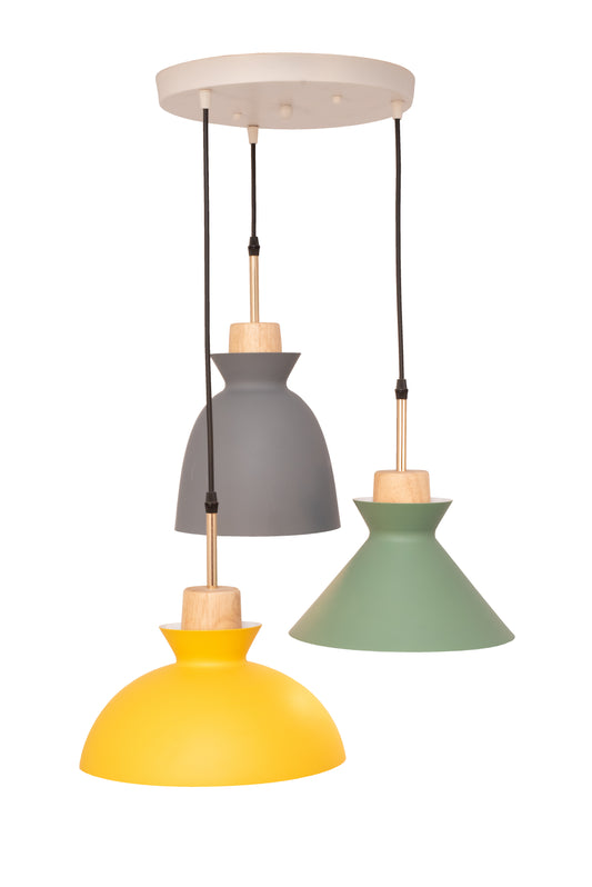 Colored Cones Pendant - 3 Lamps