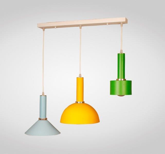 Multi-Colored  Torch Style  Pendant (3 Lamps)