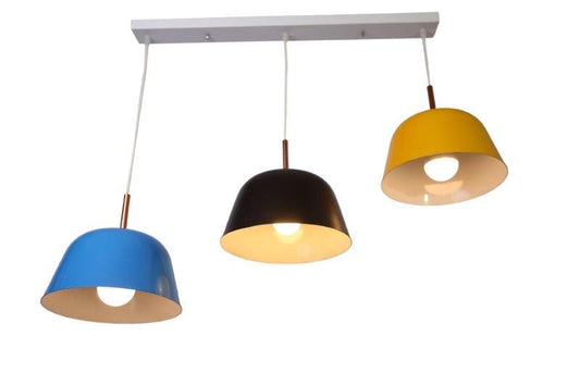 Multi-Colored/Shapes Pendant Pot Style Light (3 Lamps)