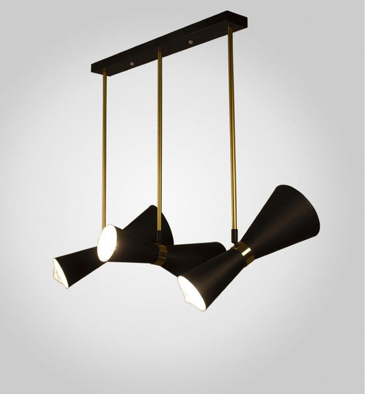 Modern Torch Style Black Pendant (6 Lamps)