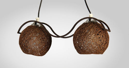 Wavy Strings Brown Pendant - 2 lamps